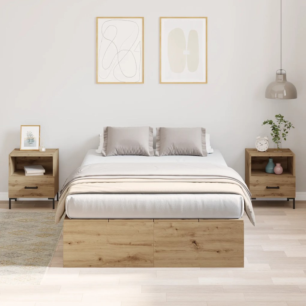 vidaXL μονάδα αποθήκευσης κρεβάτι Artisan Oak 120x190 εκ.