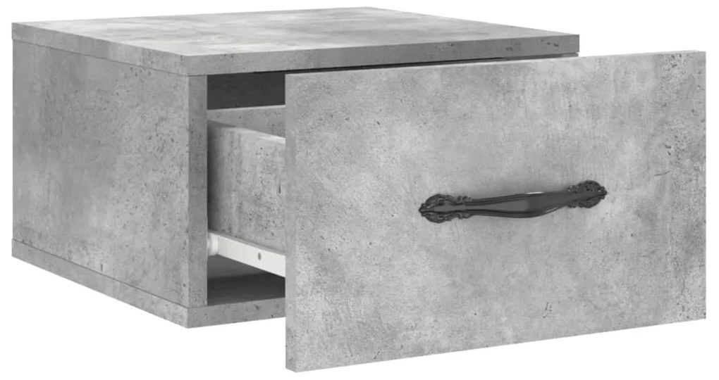 vidaXL Κομοδίνο Επιτοίχιο Γκρι Σκυροδέματος 35 x 35 x 20 εκ.