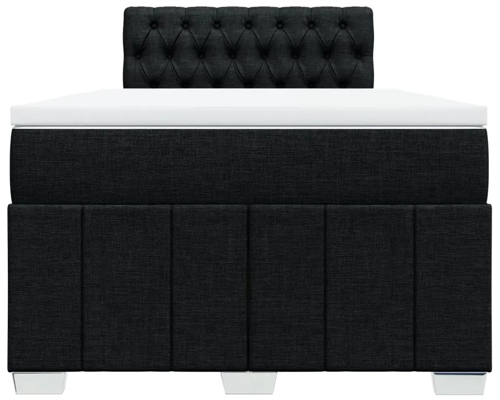 vidaXL Κρεβάτι Boxspring με Στρώμα Μαύρο 120x200 εκ. Υφασμάτινο