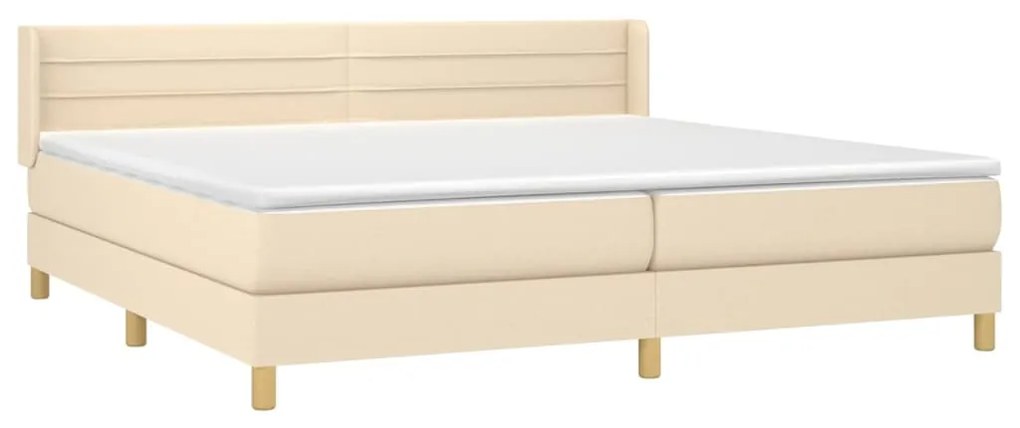 ΚΡΕΒΑΤΙ BOXSPRING ΜΕ ΣΤΡΩΜΑ ΚΡΕΜ 200X200 ΕΚ. ΥΦΑΣΜΑΤΙΝΟ 3130382