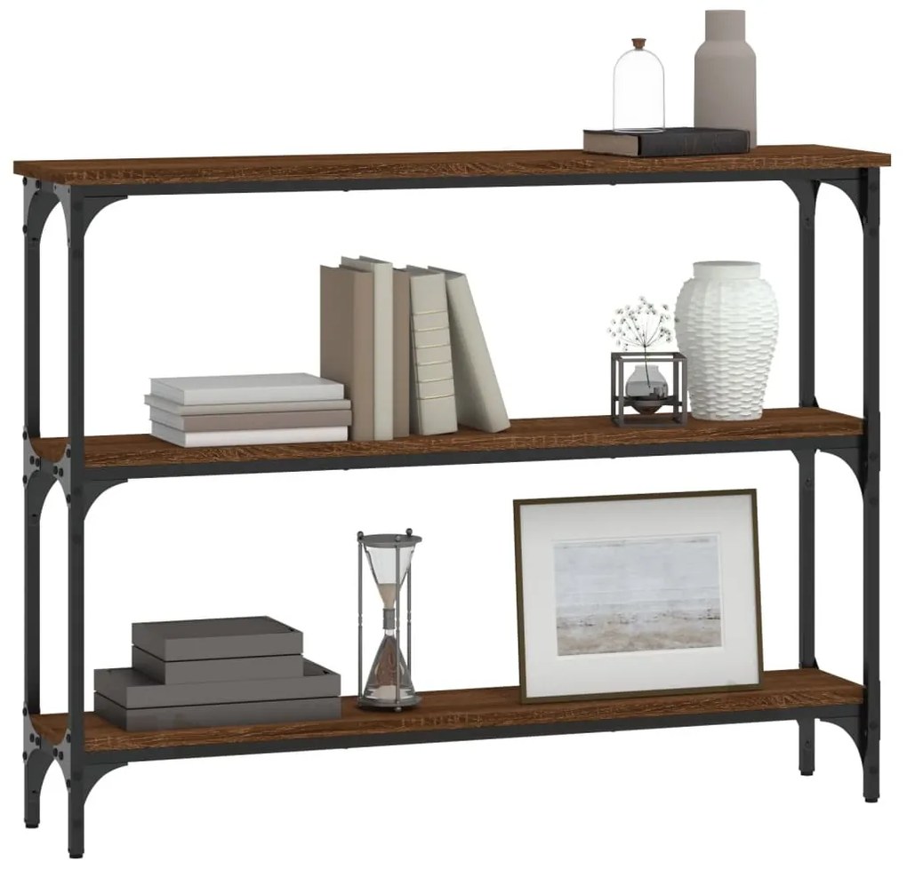 vidaXL Τραπέζι Κονσόλα Καφέ Δρυς 100x22,5x75 εκ. Επεξεργασμένο Ξύλο