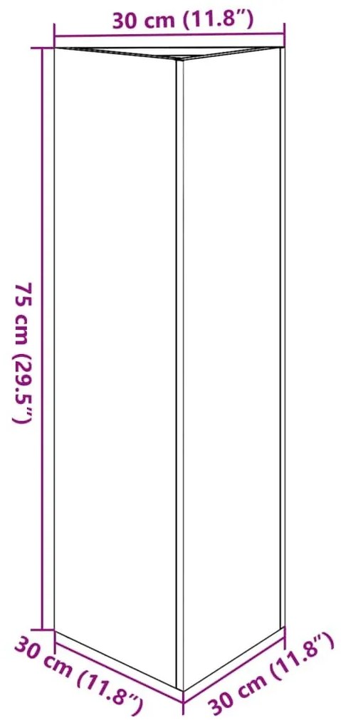 Ζαρντινιέρα Κήπου Μαύρη Τρίγωνη 30x26x75 εκ. από Ατσάλι - Μαύρο