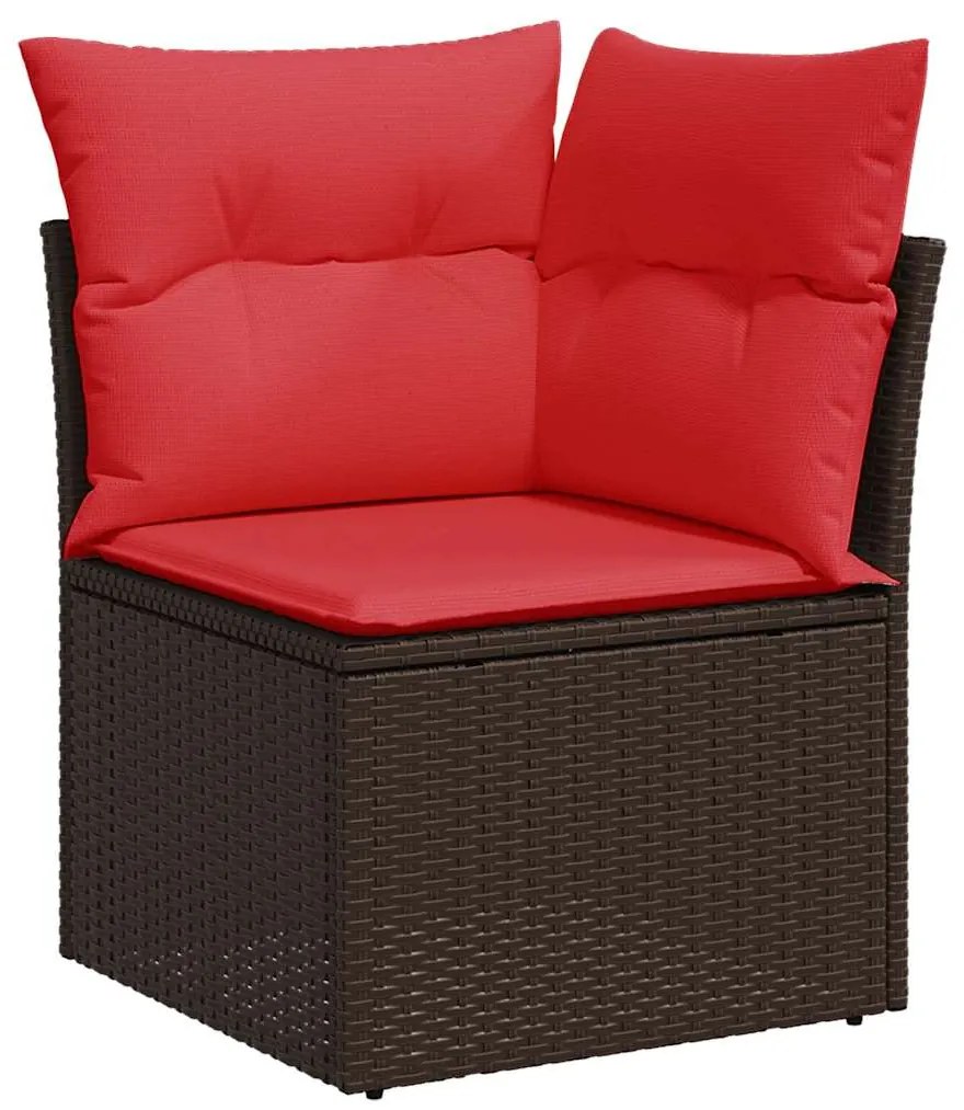 vidaXL Σαλόνι Κήπου 8 Τεμαχίων Καφέ Συνθετικό Ρατάν Μαξιλάρια Ακακία