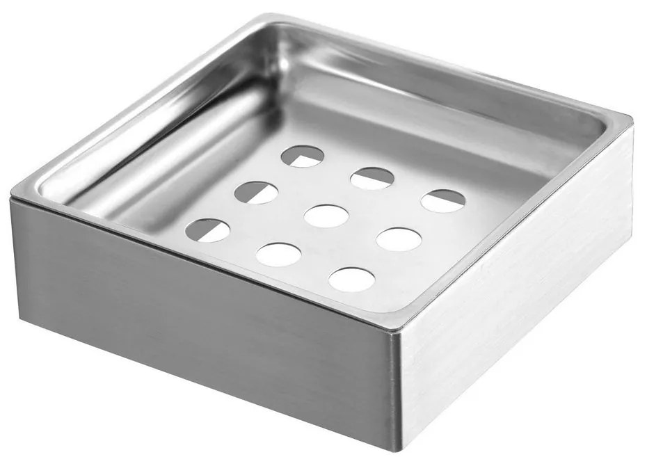 Σαπουνοθήκη Σχαρωτή Επιτραπέζια Neo 839399 9x9x3cm Satin Karag Ανοξείδωτο Ατσάλι