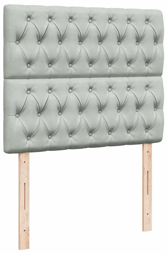vidaXL Κρεβάτι Boxspring με Στρώμα Ανοιχτό Γκρι 120x190 εκ. Βελούδινο
