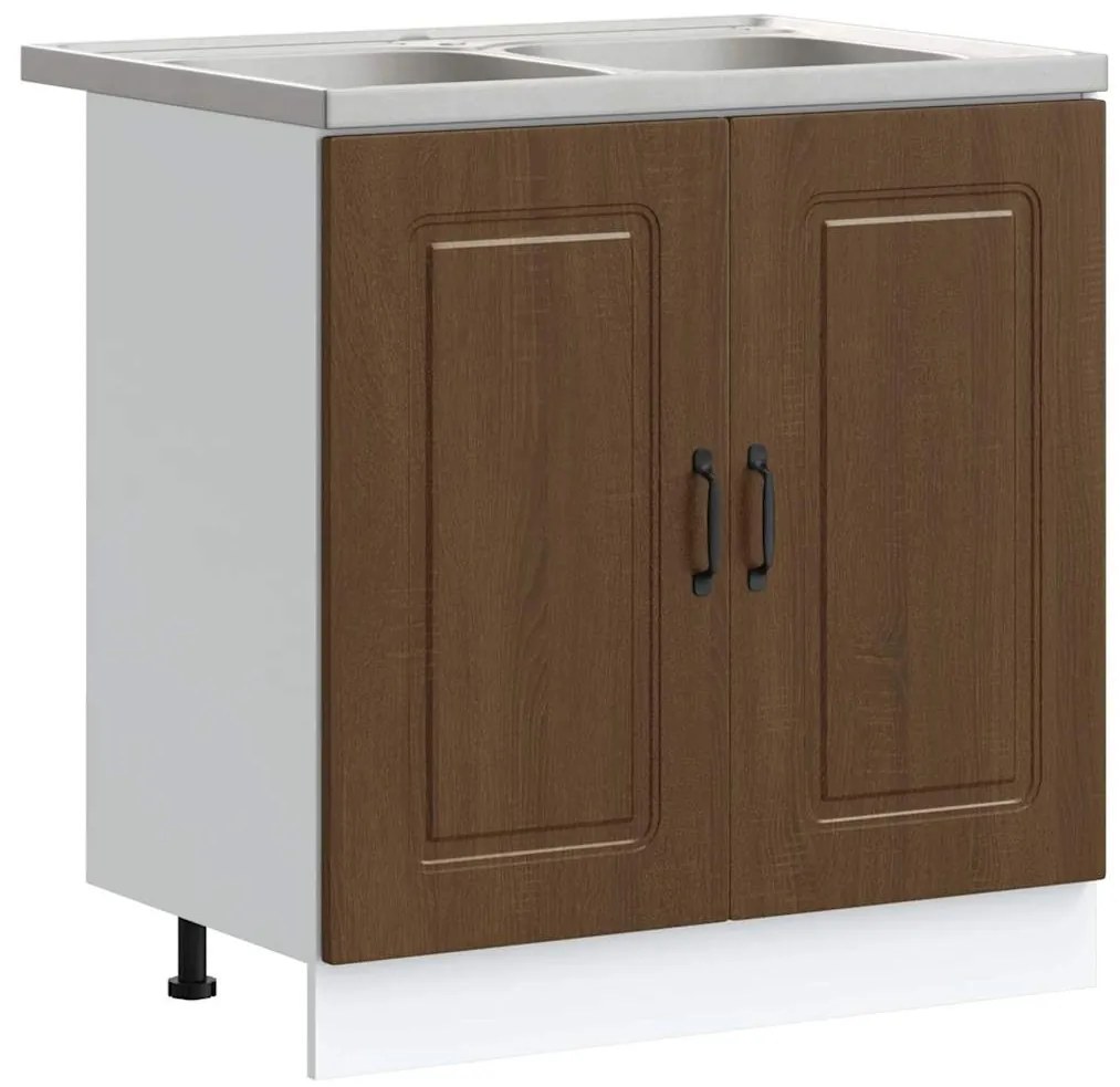 vidaXL Ντουλάπα Κουζίνας με αποθήκευση 2 pcs Καφέ 80 x 46 x 81.5 εκ