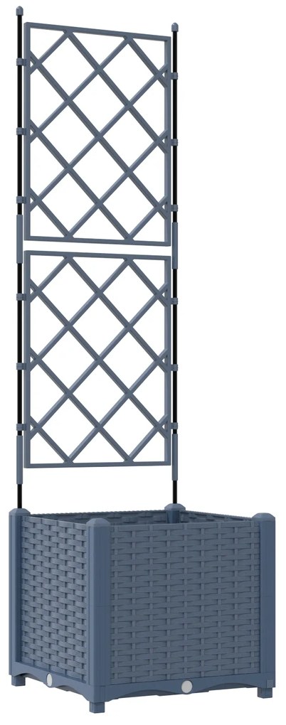 vidaXL Γλάστρα Κήπου με Πλέγμα Γκρι 40x40x143 εκ