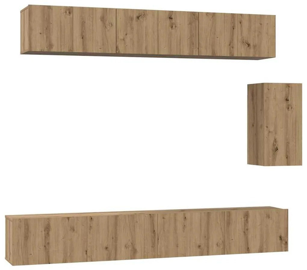 vidaXL Σετ επίπλου τηλεόρασης 6 pcs artisan δρυς 100 x 30 x 30 cm