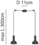 SE21-NM-4-NM2-MS3 ADEPT TUBE Nickel Matt Pendant Black Metal Shade+