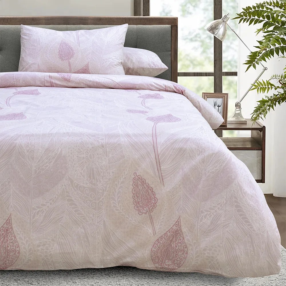 LINO ΣΕΤ ΠΑΠΛΩΜΑΤΟΘΗΚΗ JACQUARD MAUVE 220Χ240