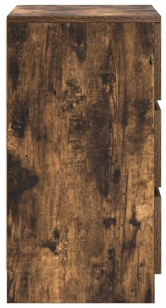 Κομοδίνο με 3 συρτάρια Καπνιστή δρυς 39x35x65 εκ. 861345