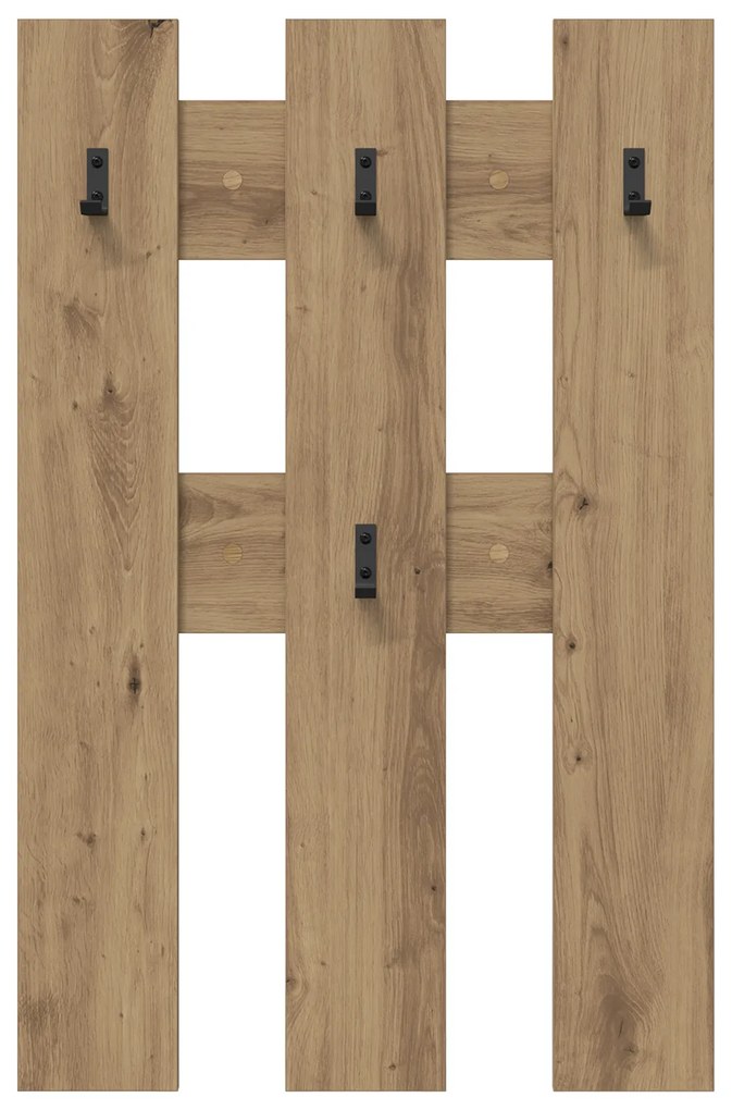 vidaXL Τοίχου Κρεμάστρα με αποθήκευση artisan δρυς 65 x 3 x 100 εκ.