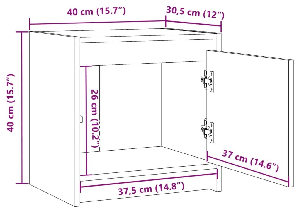 ΚΟΜΟΔΙΝΟ ΚΑΦΕ ΜΕΛΙ 40 X 30,5 X 40 ΕΚ. ΑΠΟ ΜΑΣΙΦ ΞΥΛΟ ΠΕΥΚΟΥ 808119