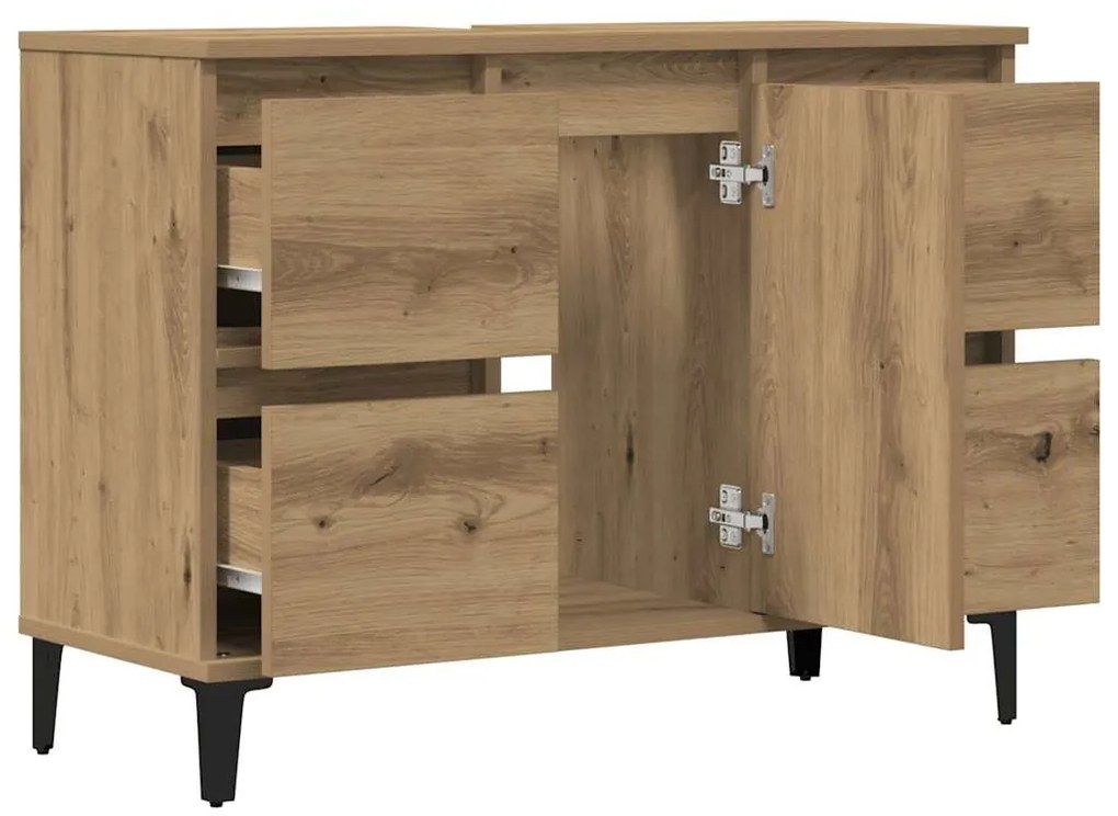 vidaXL Ντουλάπι Νιπτήρα τεχνίτης Δρυς 80 x 33 x 60 εκ