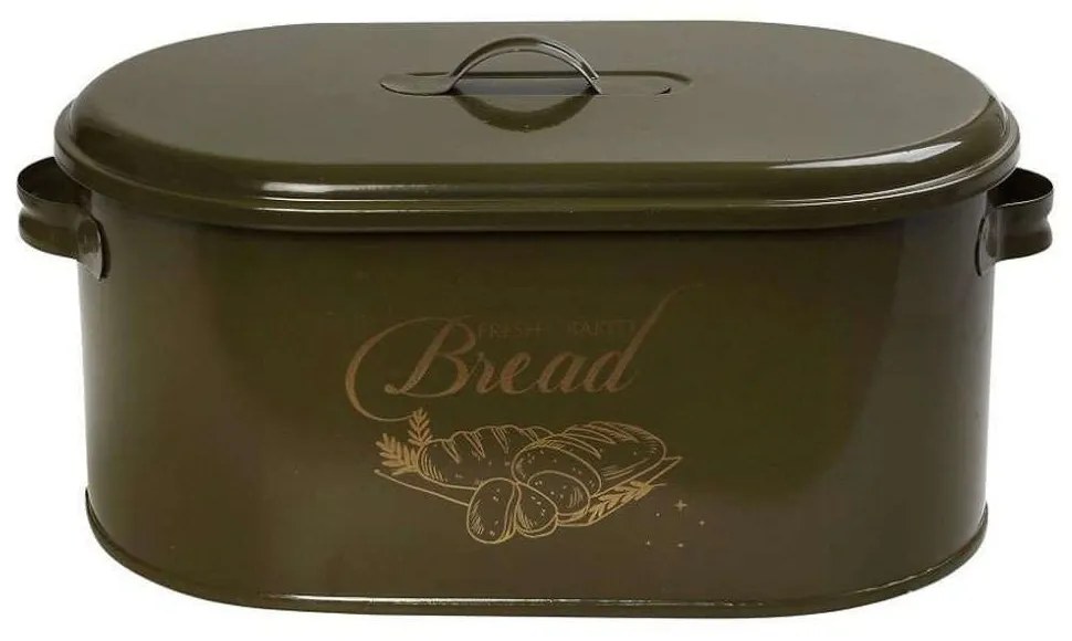 Ψωμιέρα Με Καπάκι TEM116 36x20x16,5cm Green Espiel Metal