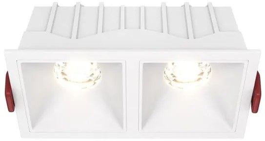 Χωνευτό Σποτ Οροφής Alfa LED 20W 3000K Διπλό Λευκό DL043-02-10W3K-SQ-W MAYTONI-DL043-02-10W3K-SQ-W-Λευκό DL043-02-10W3K-SQ-W