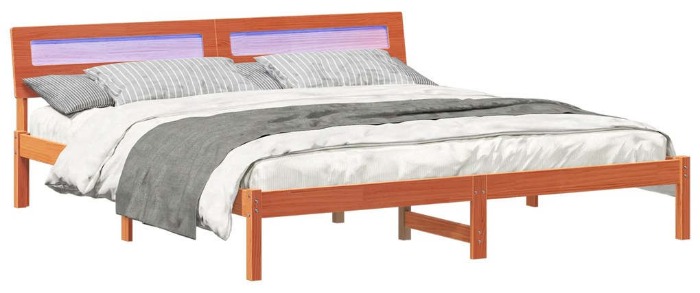 vidaXL Σκελετός Κρεβατιού Καφέ κεριού 180 x 200 cm Μασίφ ξύλο πεύκου