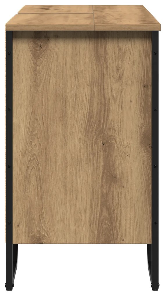 vidaXL ντουλάπι νιπτήρα μασίφ δρυός 91x35x60 εκ επεξεργασμένο ξύλο