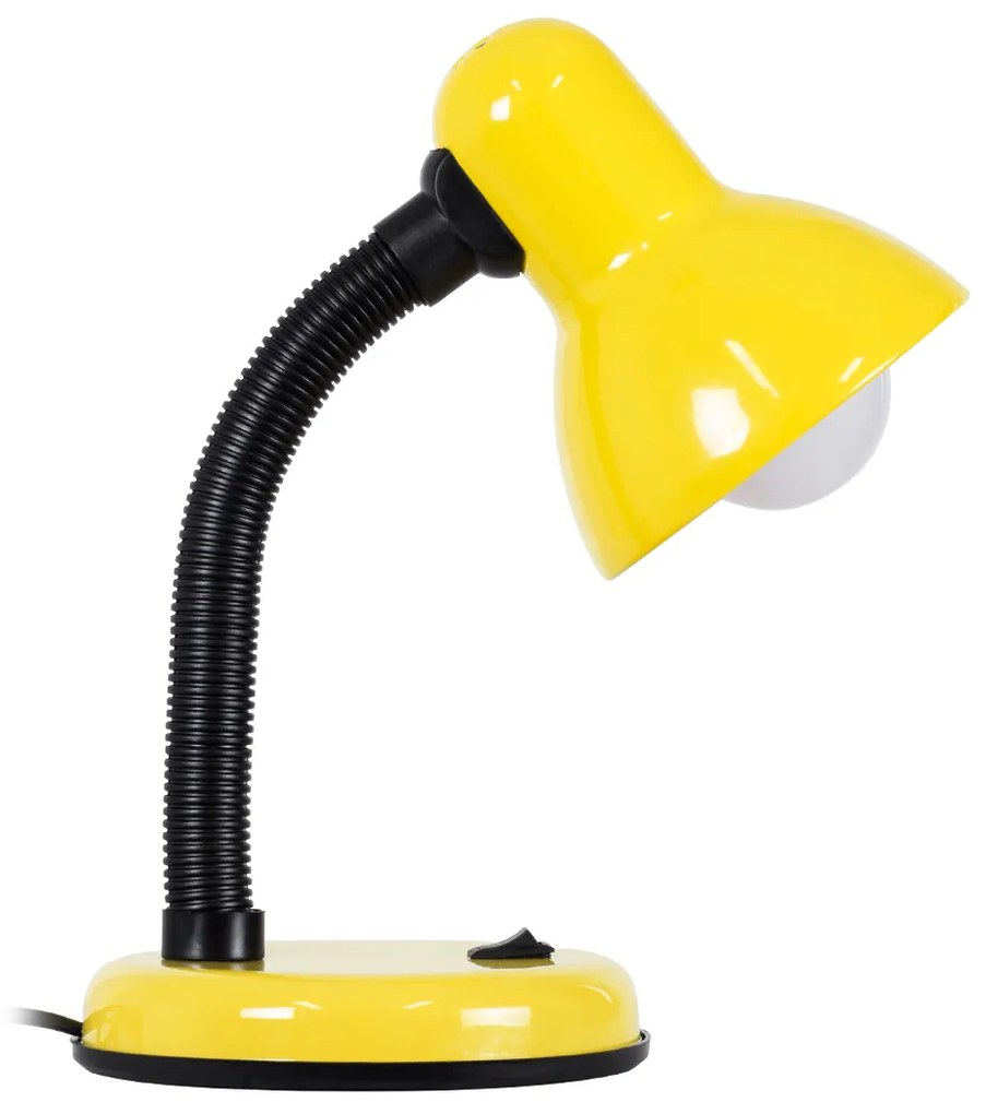 GloboStar STUDENT YELLOW 01536 Μοντέρνο Επιτραπέζιο Φωτιστικό Γραφείου Μονόφωτο 1 x E27 Κίτρινο με Λευκό Μεταλλικό με Διακόπτη ΟN/OFF Καμπάνα Φ12 x Υ32cm