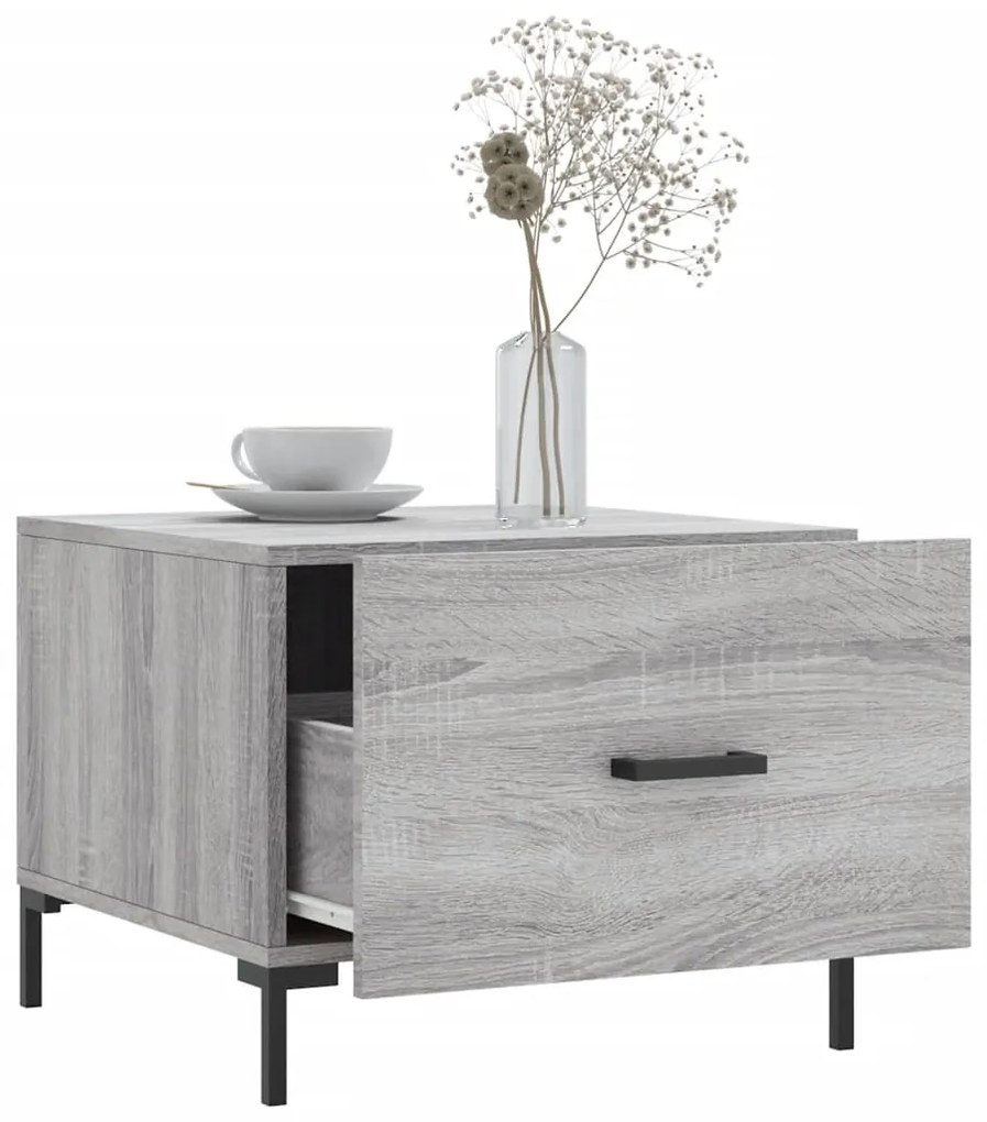 vidaXL Τραπεζάκι Σαλονιού Γκρι Sonoma 50x50x40 εκ. Επεξεργασμένο Ξύλο