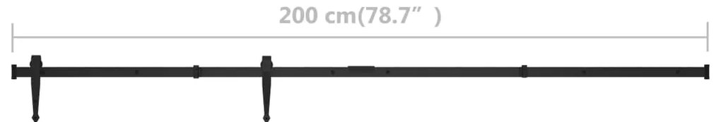 vidaXL Μηχανισμός Συρόμενης Πόρτας Μίνι 200 εκ. Ανθρακοχάλυβας