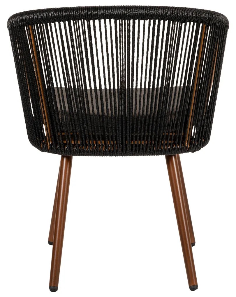 Πολυθρόνα Κήπου LOFOI Μαύρο/Καφέ Αλουμίνιο/Rattan 60x62x81cm - 14840010 - 14840010