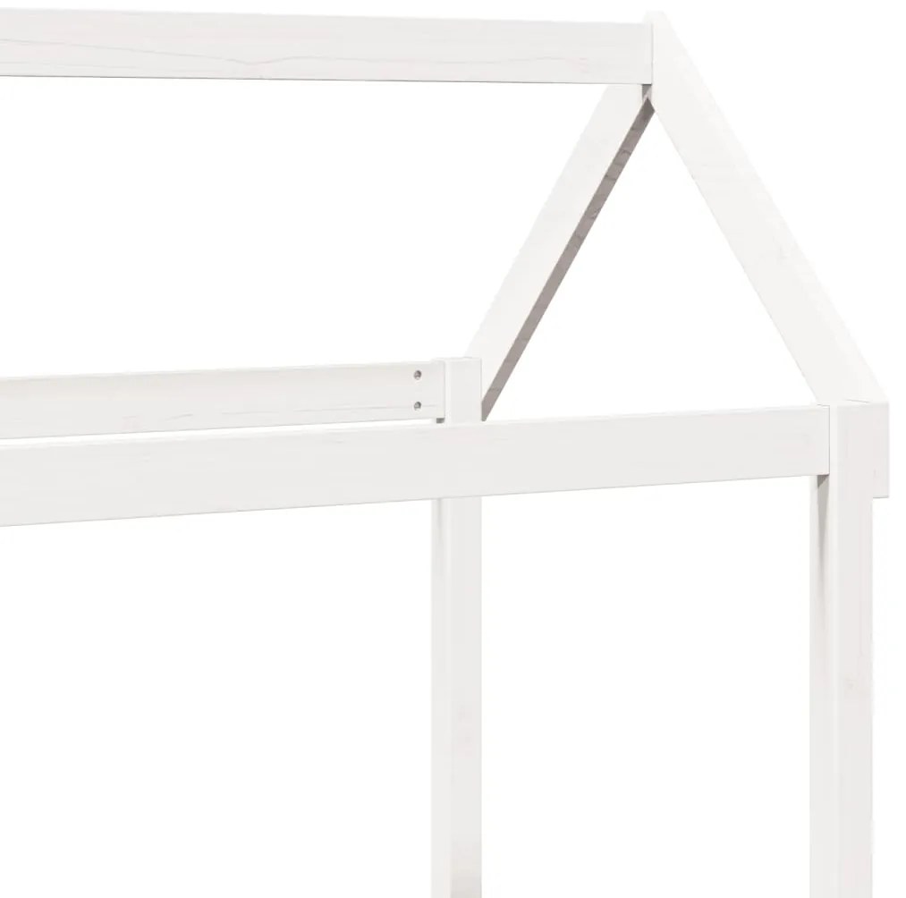 vidaXL Οροφή Κρεβατιού Παιδική Λευκό 98x70x176,5 εκ. Μασίφ Ξύλο Πεύκου
