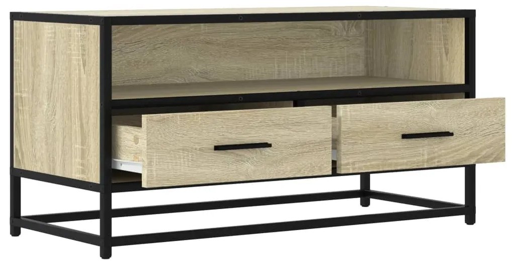 vidaXL Έπιπλο Τηλεόρασης Sonoma Δρυς 80x34,5x40εκ Επεξ. Ξύλο/Μέταλλο