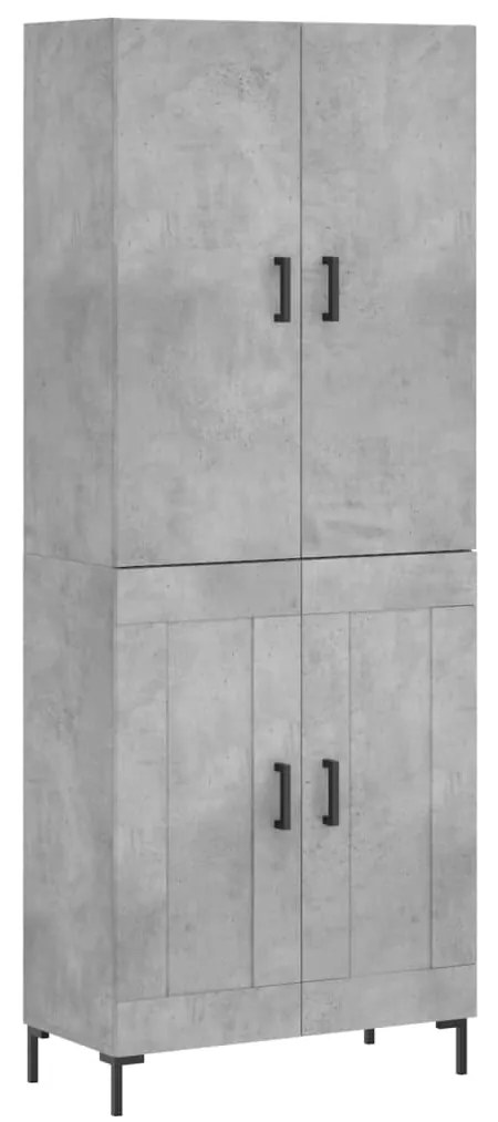 vidaXL Ντουλάπι Γκρι Σκυροδέματος 69,5x34x180 εκ. Επεξεργασμένο Ξύλο