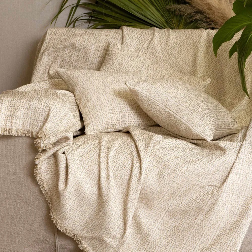 Ριχτάρι Onia Sand-Ecru Aslanis Home Διθέσιο 180x250cm Βαμβάκι-Polycotton