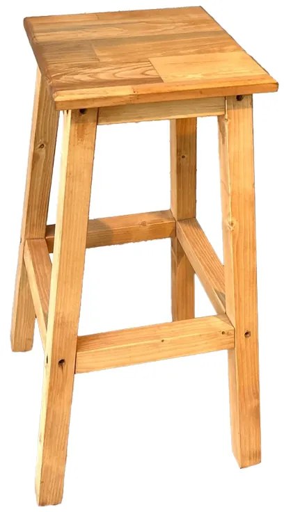 Σκαμπό μπαρ Waroby  ξύλινο σε φυσικη απόχρωση 35x35x67εκ