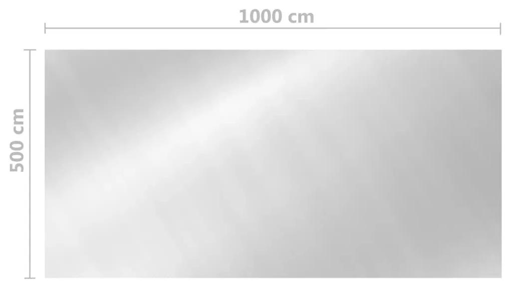 Κάλυμμα Πισίνας Ηλιακό Ορθογώνιο Ασημί 10x5 μ. Πολυαιθυλένιο - Ασήμι