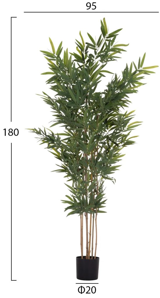 Διακοσμητικό Συνθετικό Φυτό BAMBOO C4736 σε γλάστρα 20x95x180Υεκ. 20x95x180 εκ.