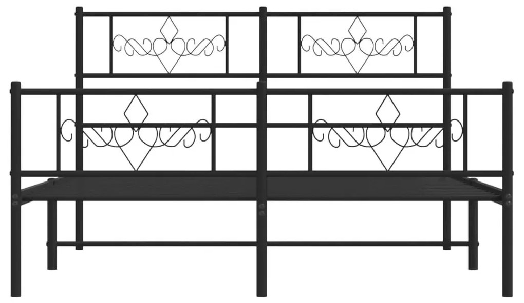 Πλαίσιο Κρεβατιού Χωρ. Στρώμα&amp;Ποδαρικό Μαύρο 160x200εκ. Μέταλλο - Μαύρο