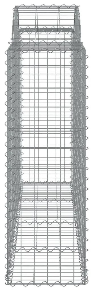 Συρματοκιβώτια Τοξωτά 30 τεμ. 200x50x120/140 εκ. Γαλβαν. Ατσάλι - Ασήμι