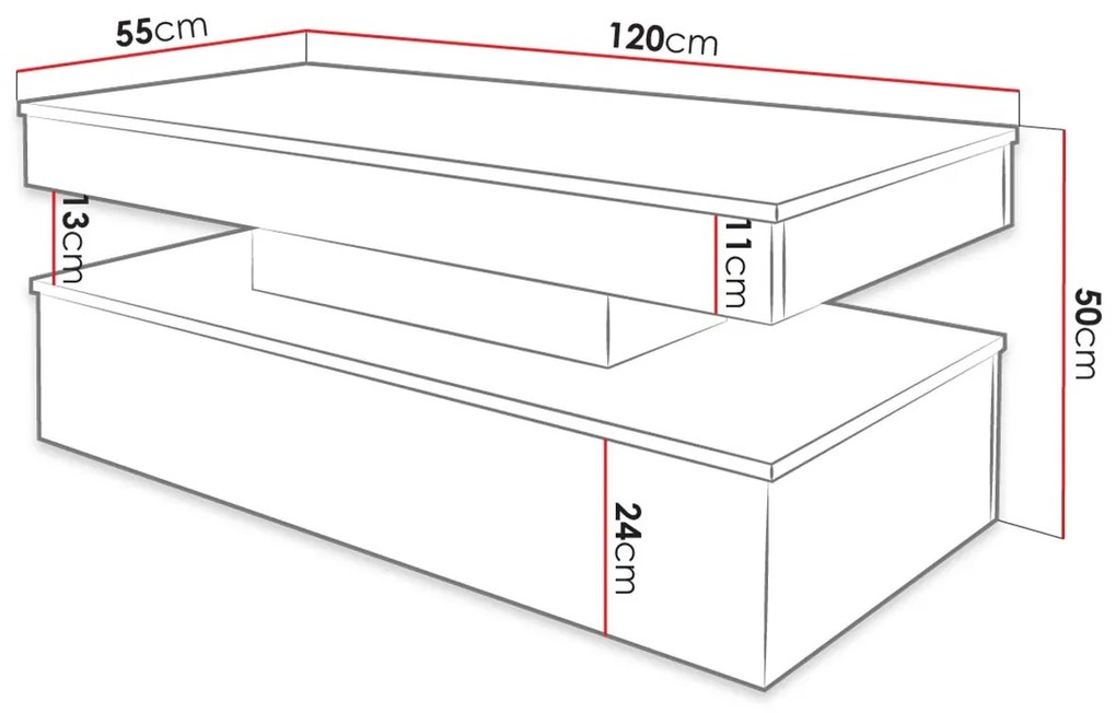Τραπεζάκι σαλονιού Glossa 2D με LED-Leuko-Leuko gualistero