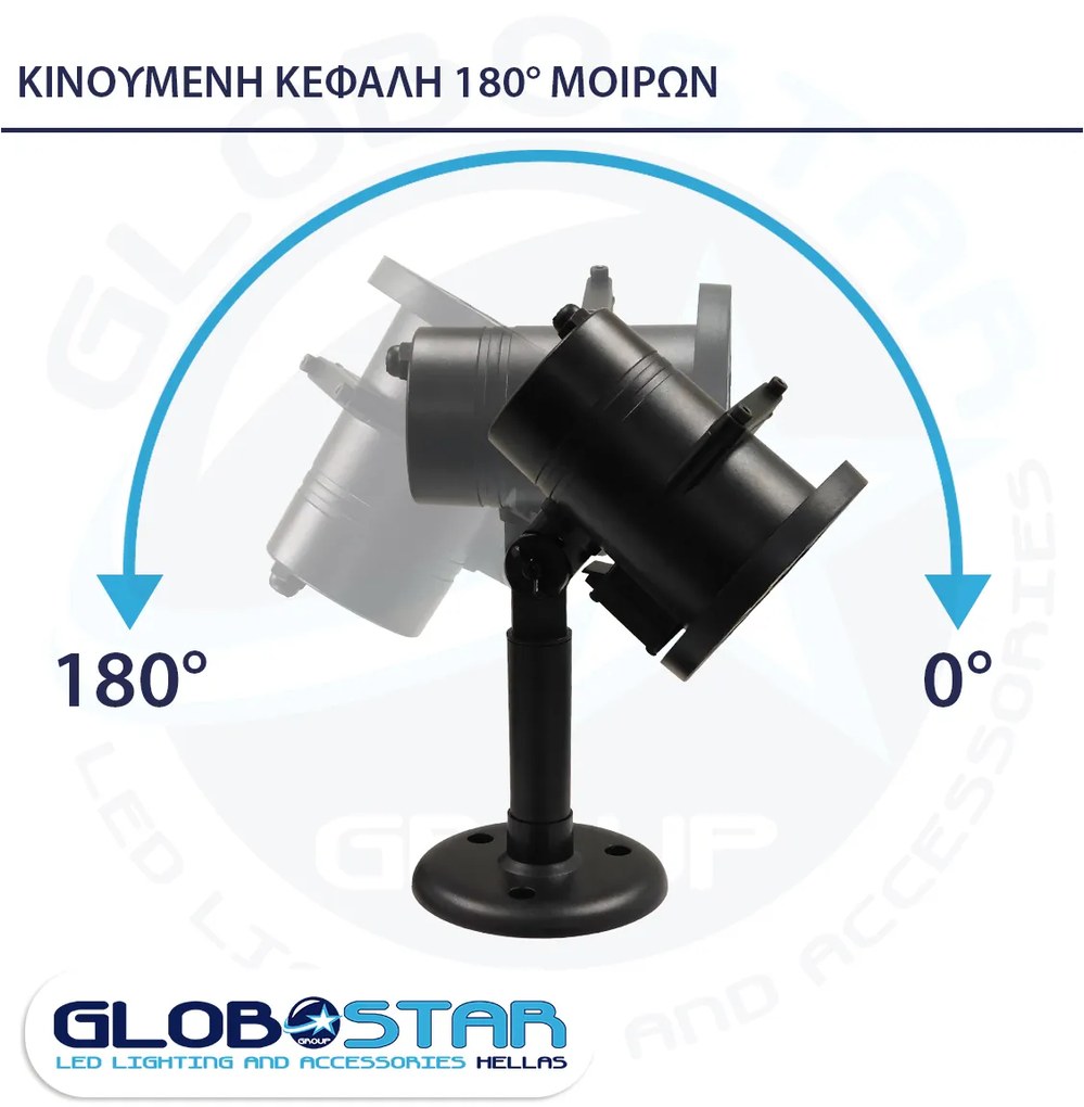 GloboStar 75599 Προβολάκι Κήπου Καρφωτό - Δαπέδου Epistar LED 6W 300lm 60° AC 230V Αδιάβροχο IP44 RGB με 12 Διαφορετικά Σχέδια Φωτισμού - 75599