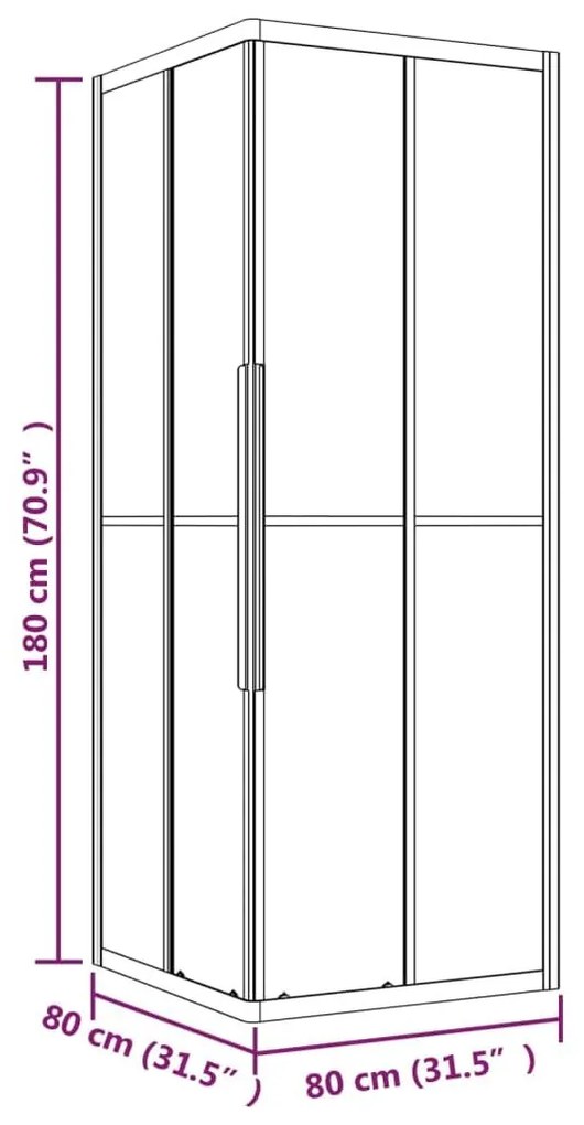 Καμπίνα Ντουζιέρας με Σχέδιο Αμμοβολής 80x80x180 εκ. από ESG