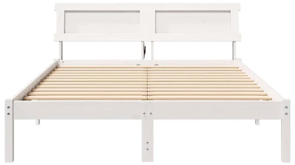 vidaXL Σκελετός Κρεβατιού Λευκό 120 x 200 cm Μασίφ ξύλο πεύκου