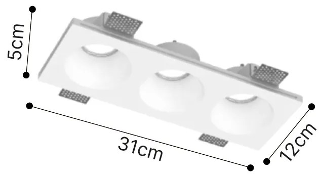 Inlight Χωνευτό σποτ από γύψο 3XGU10 D:31cm (Χ0016-WH)