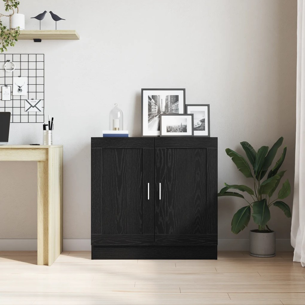 vidaXL Μαύρη Δρυς Βιβλιοθήκη - 82.5x30.5x80 εκ. - Επεξεργασμένο Ξύλο
