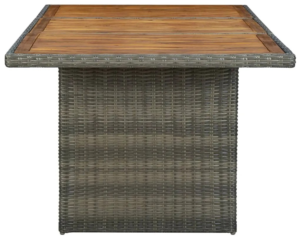 vidaXL Τραπέζι Κήπου Καφέ Συνθετικό Ρατάν / Μασίφ Ξύλο Ακακίας