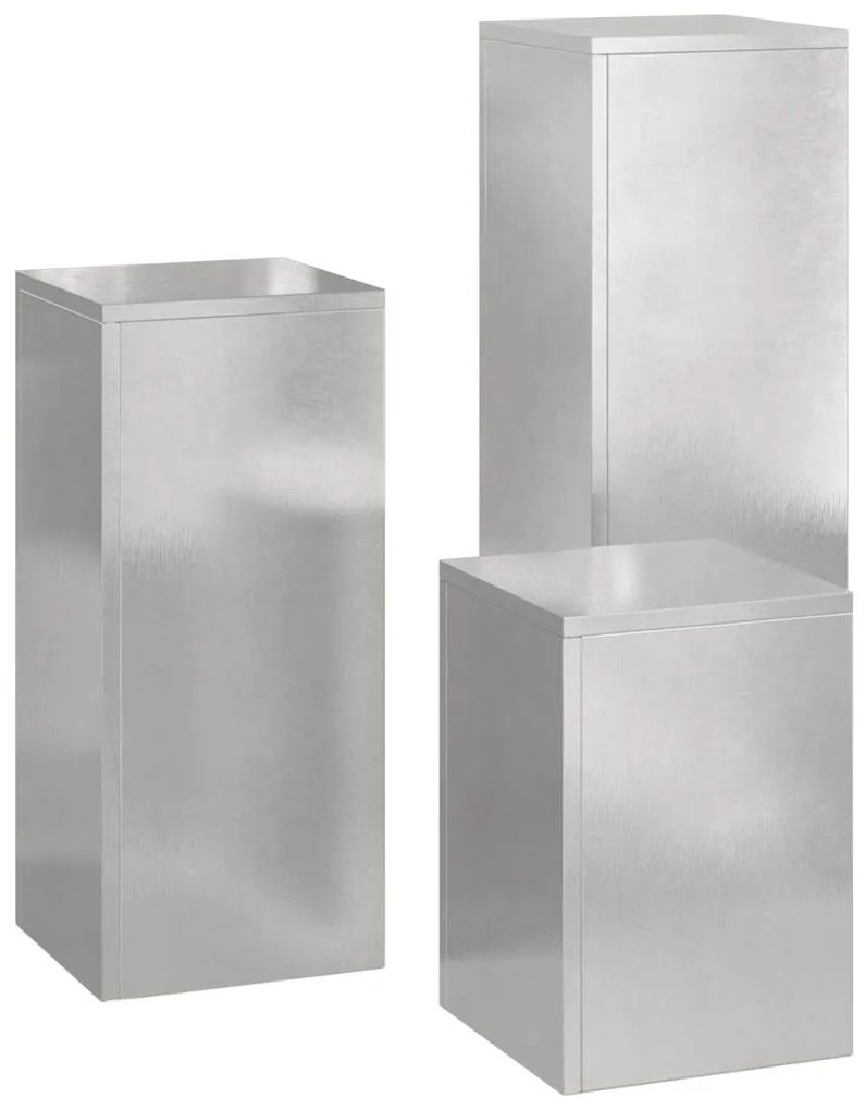 vidaXL Βάση φυτών 3 pcs Ασημί Ανοξείδωτο ατσάλι