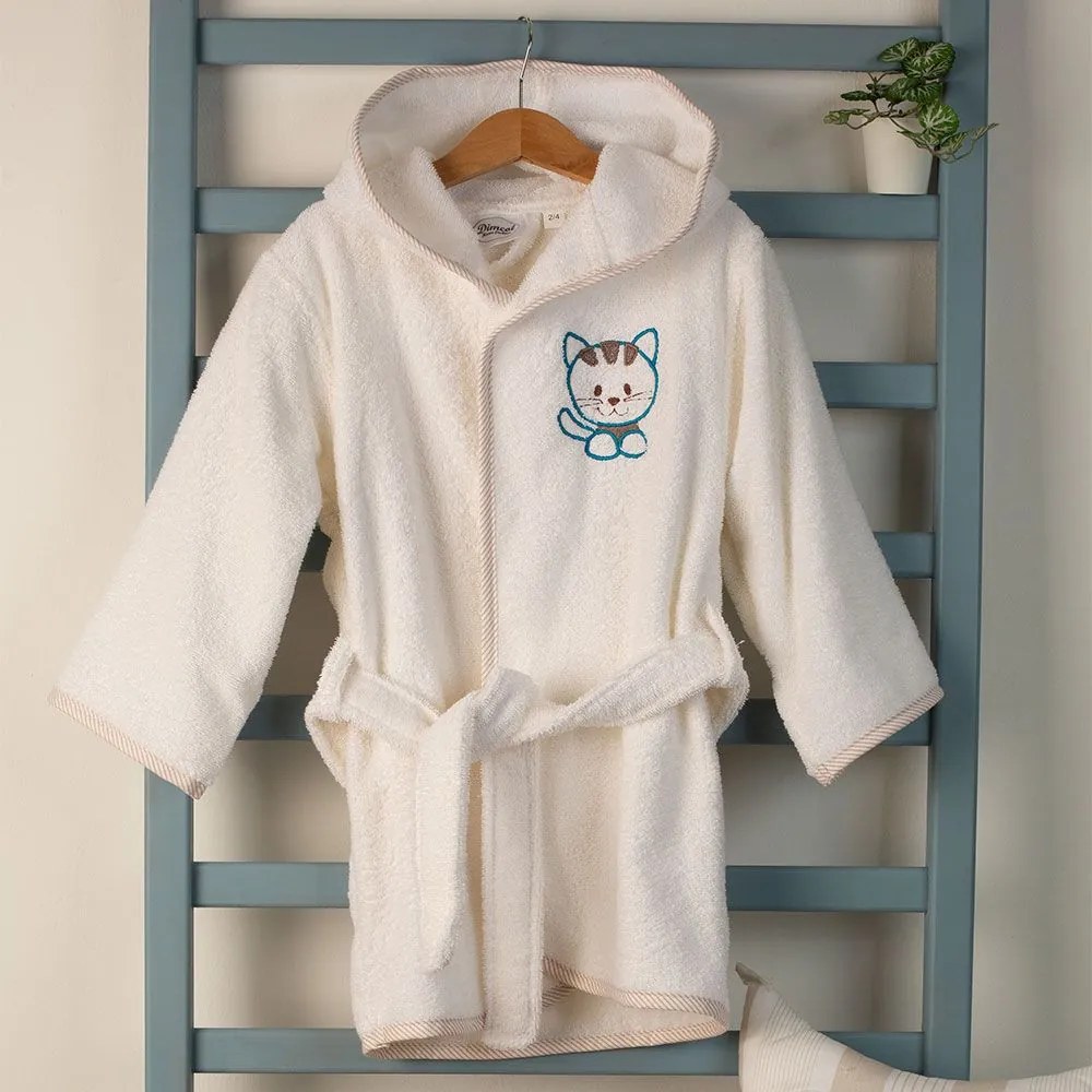 Μπουρνούζι Βρεφικό Με Κέντημα Kitty 137 White DimCol