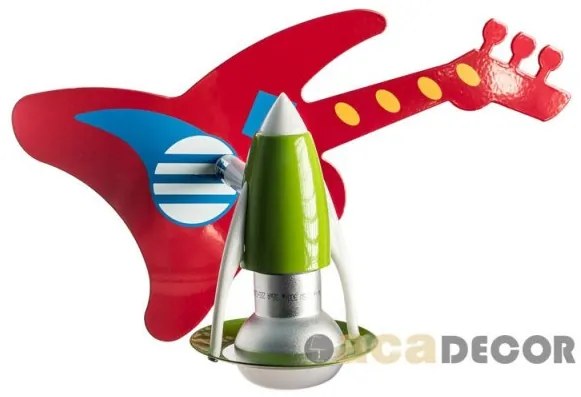 Απλίκα Φωτιστικά Τοίχου παιδικό φωτιστικό κιθάρα κόκκινη ACA-2381JB-Κόκκινο 2381JB
