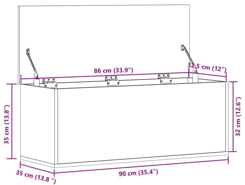 ΚΟΥΤΙ ΑΠΟΘΗΚΕΥΣΗΣ ΓΚΡΙ SONOMA 90X35X35 ΕΚ. ΕΠΕΞΕΡΓΑΣΜΕΝΟ ΞΥΛΟ 840686