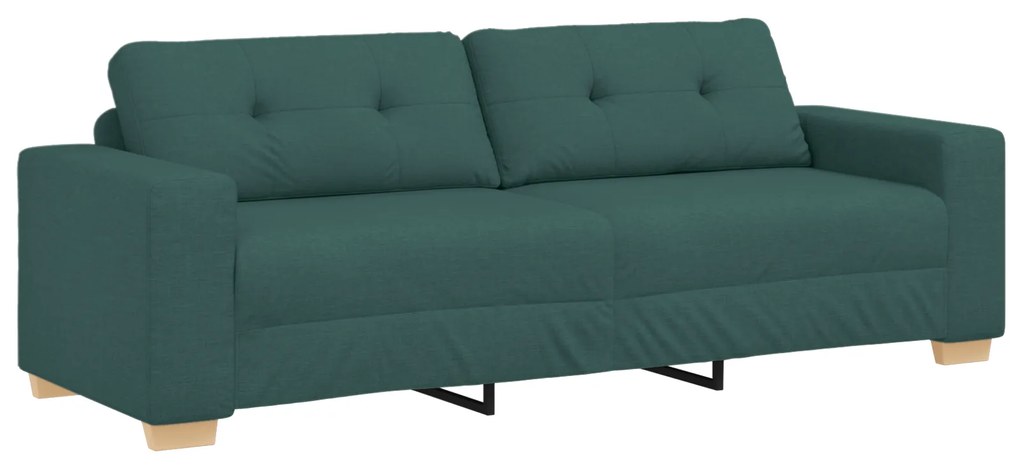 vidaXL Σετ Καναπέ με μαξιλάρι με μαξιλάρι 3 pcs Σκούρο Πράσινο ύφασμα
