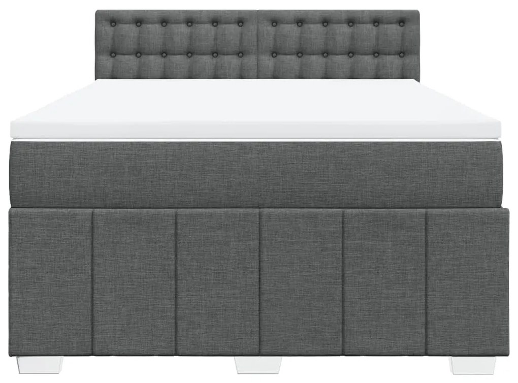 ΚΡΕΒΑΤΙ BOXSPRING ΜΕ ΣΤΡΩΜΑ ΣΚΟΥΡΟ ΓΚΡΙ 140X200 ΕΚ ΥΦΑΣΜΑΤΙΝΟ 3287106