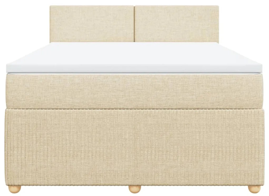 ΚΡΕΒΑΤΙ BOXSPRING ΜΕ ΣΤΡΩΜΑ ΚΡΕΜ 140X200 ΕΚ. ΥΦΑΣΜΑΤΙΝΟ 3287477