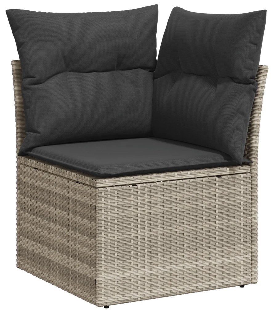 vidaXL Σετ Καναπέ Κήπου 6 pcs Γκρι 55 x 55 x 37 εκ Ρατάν, Πολυεστέρας